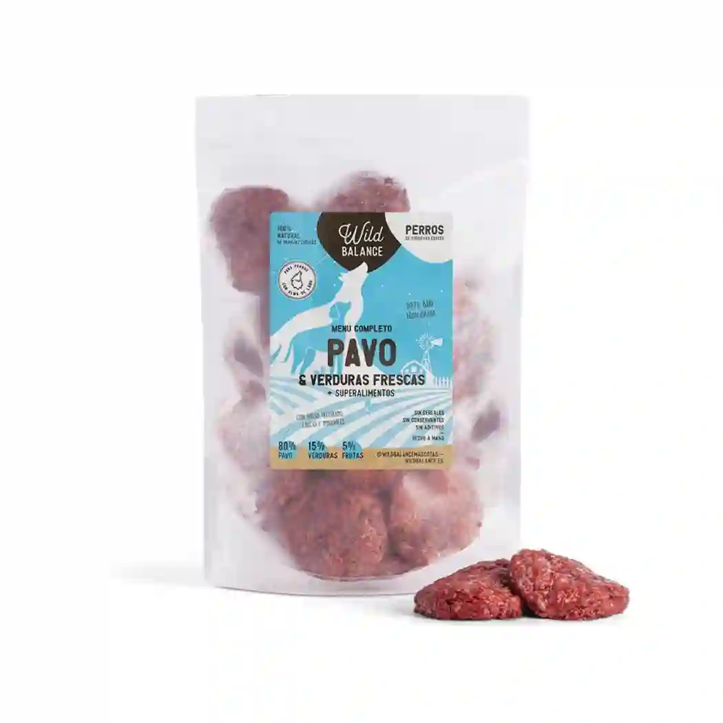 Menú BARF de Pavo con verduras frescas para perros