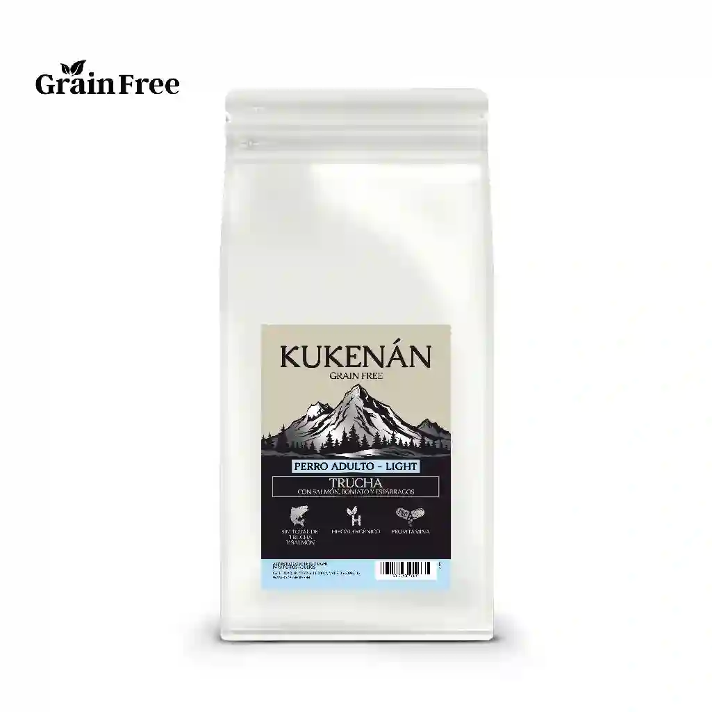 PIENSO GRAIN FREE TRUCHA CON SALMÓN, BONIATO Y ESPÁRRAGOS KUKENÁN