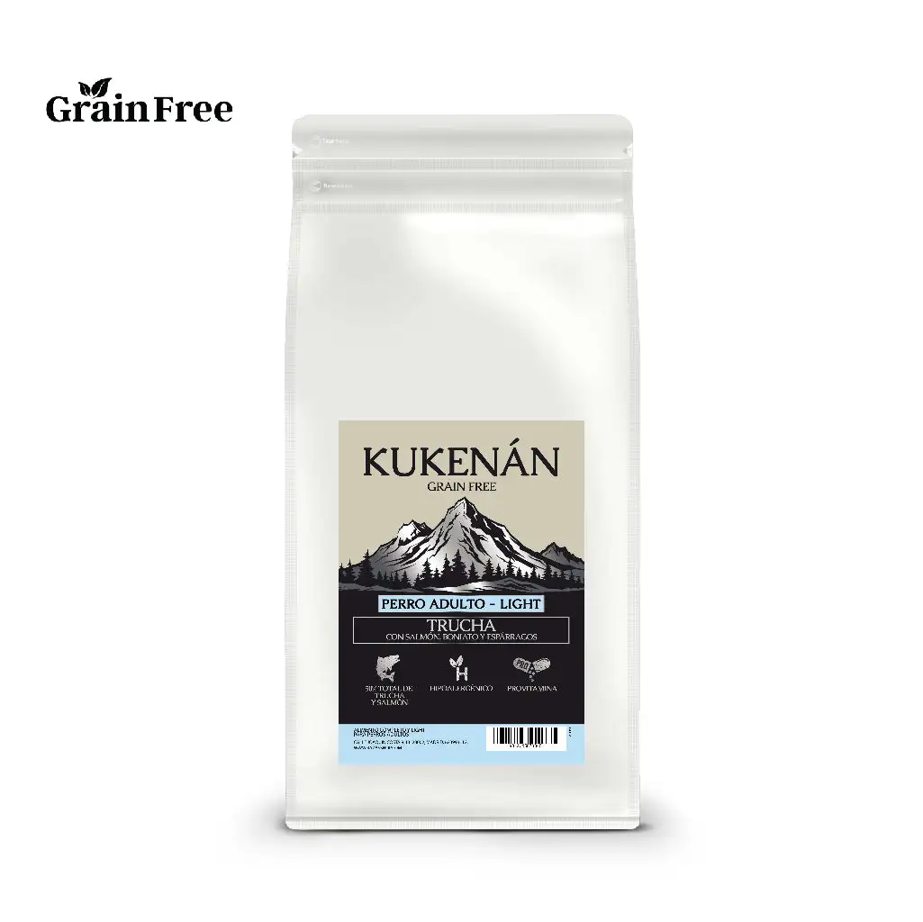 PIENSO GRAIN FREE TRUCHA CON SALMÓN, BONIATO Y ESPÁRRAGOS KUKENÁN