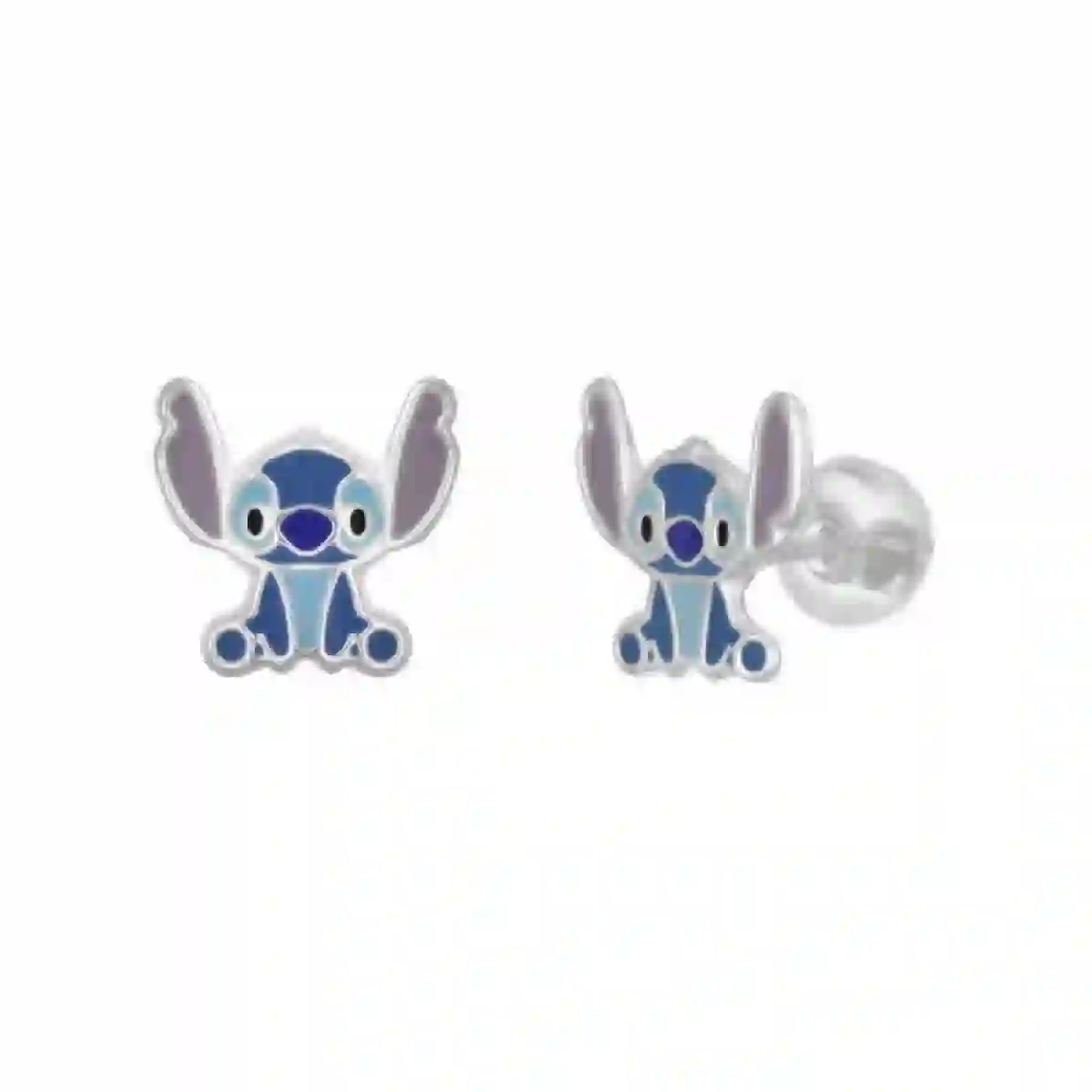 Disney Silver Earrings - Stitch Sitting