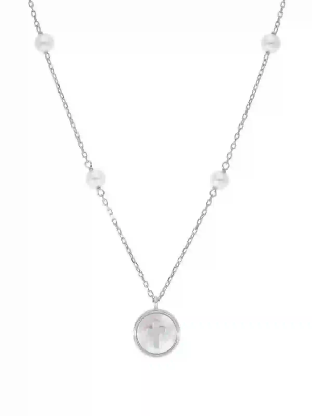 Silver Collar Cruz Nácar