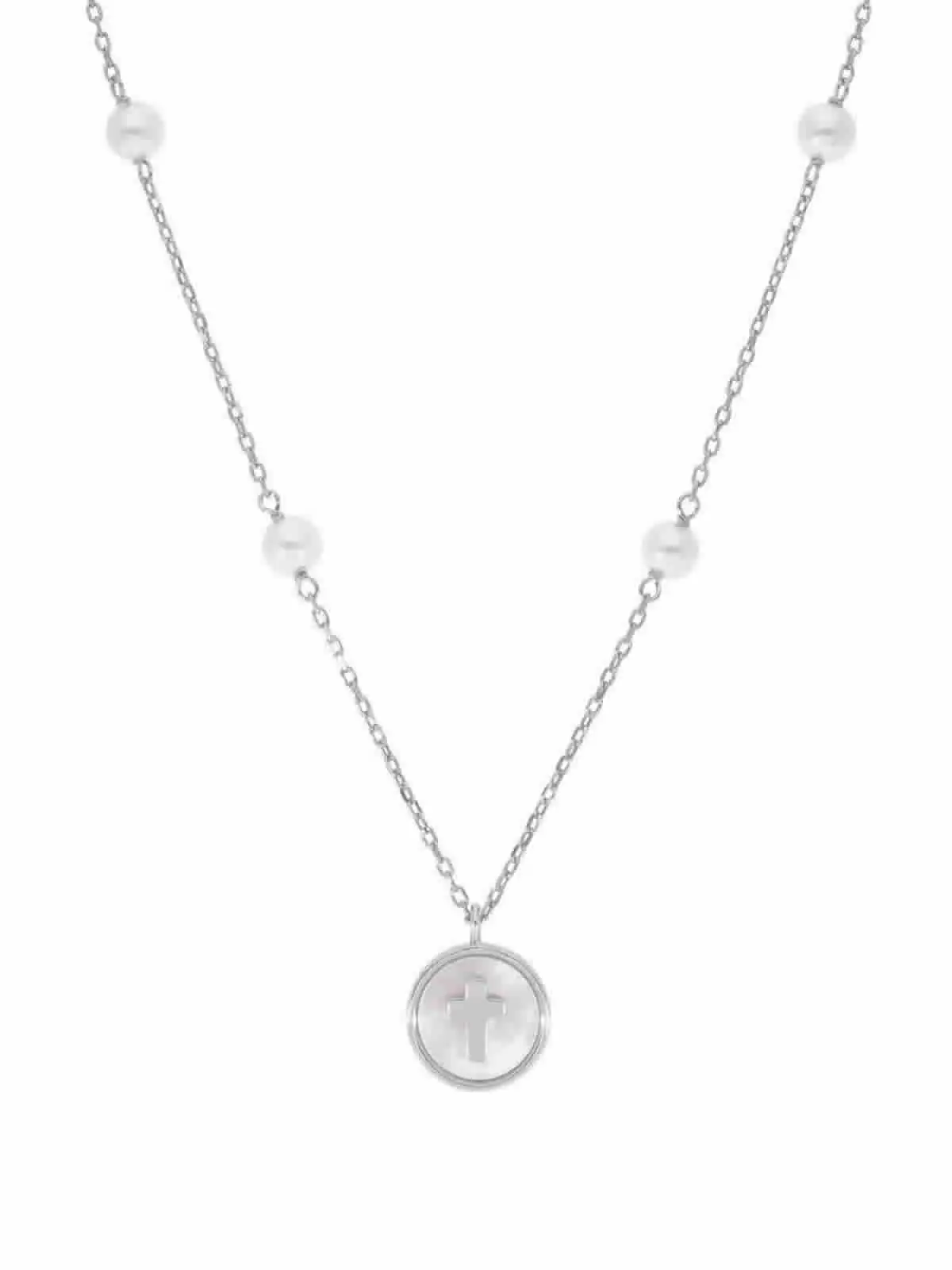 Silver Collar Cruz Nácar