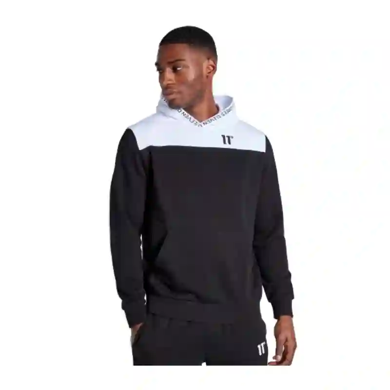TEXT PRINT BLOCK HOODIE 11D3318 047