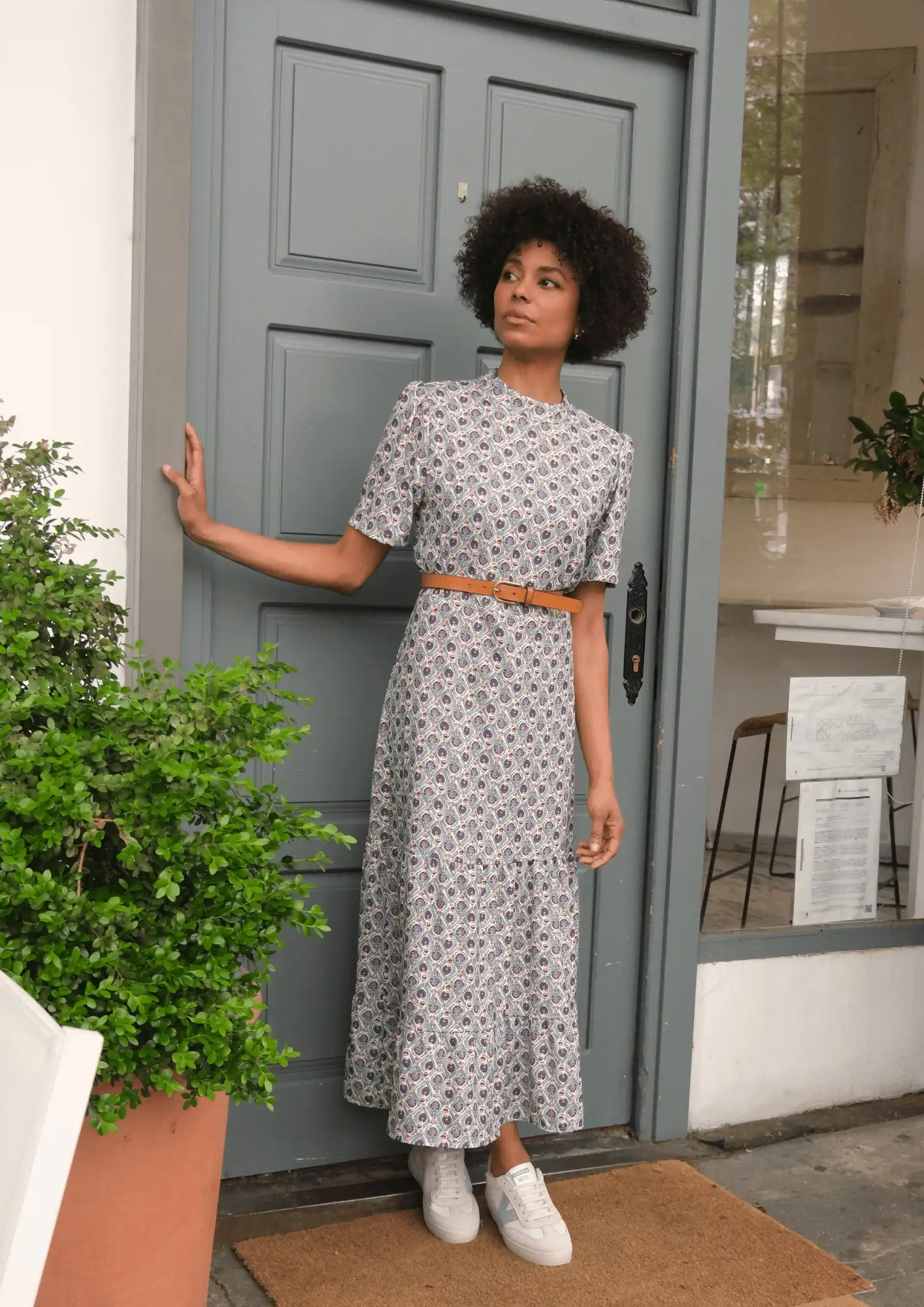 VESTIDO LARGO ESTAMPADO AZUL