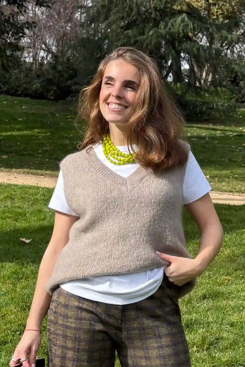 Taupe wool vest