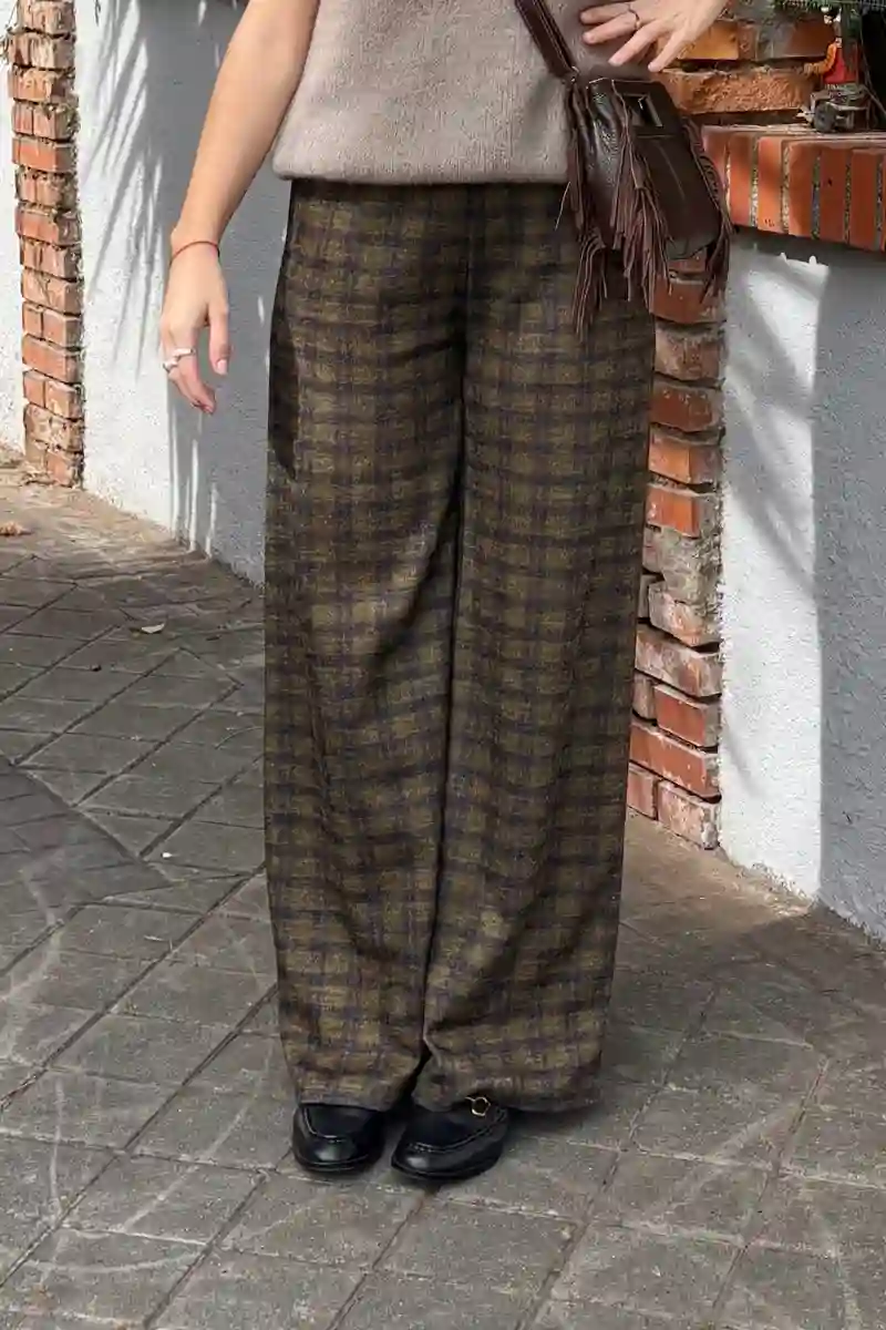 PANTALÓN CUADROS PISTACHO