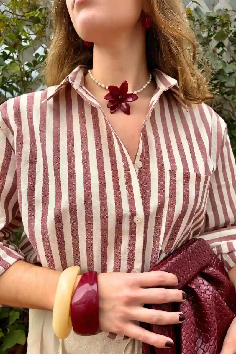 Terracota striped shirt