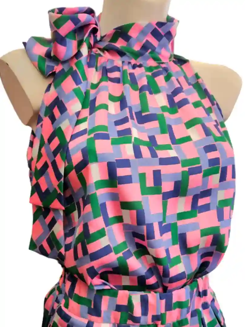 Pink checkered halter top