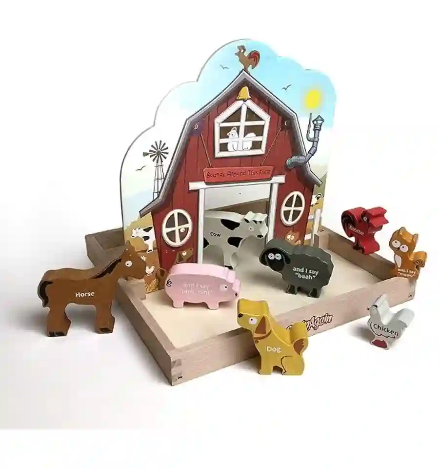 BeginAgain - Animales y Sonidos de la Granja, juego educativo de madera
