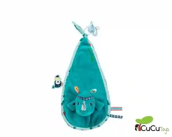 Lilliputiens - Doudou marioneta Marius el rinoceronte, muñeco de peluche
