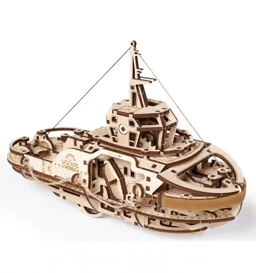 UGears - Barco remolcador, kit de madera 3D