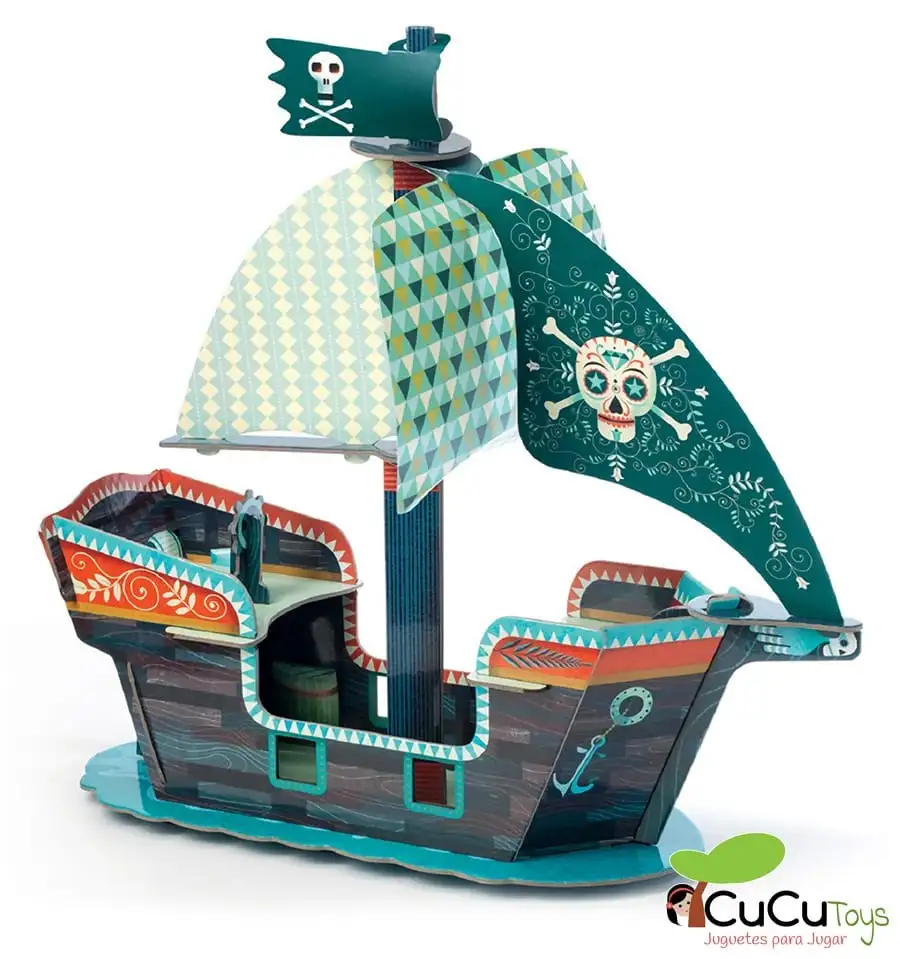 Djeco - Pop to Play Barco Pirata 3D