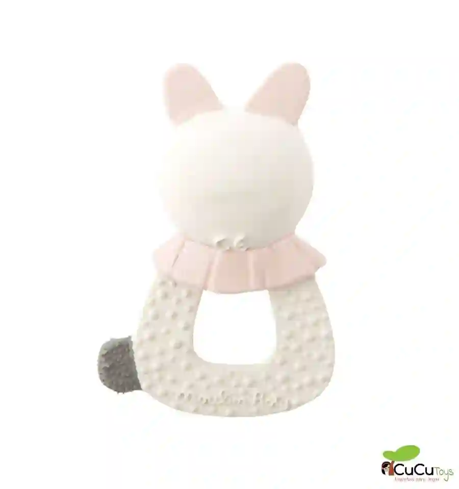 Moulin Roty - Mordedor de caucho natural en forma de Conejo - Después de la lluvia - Cucutoys
