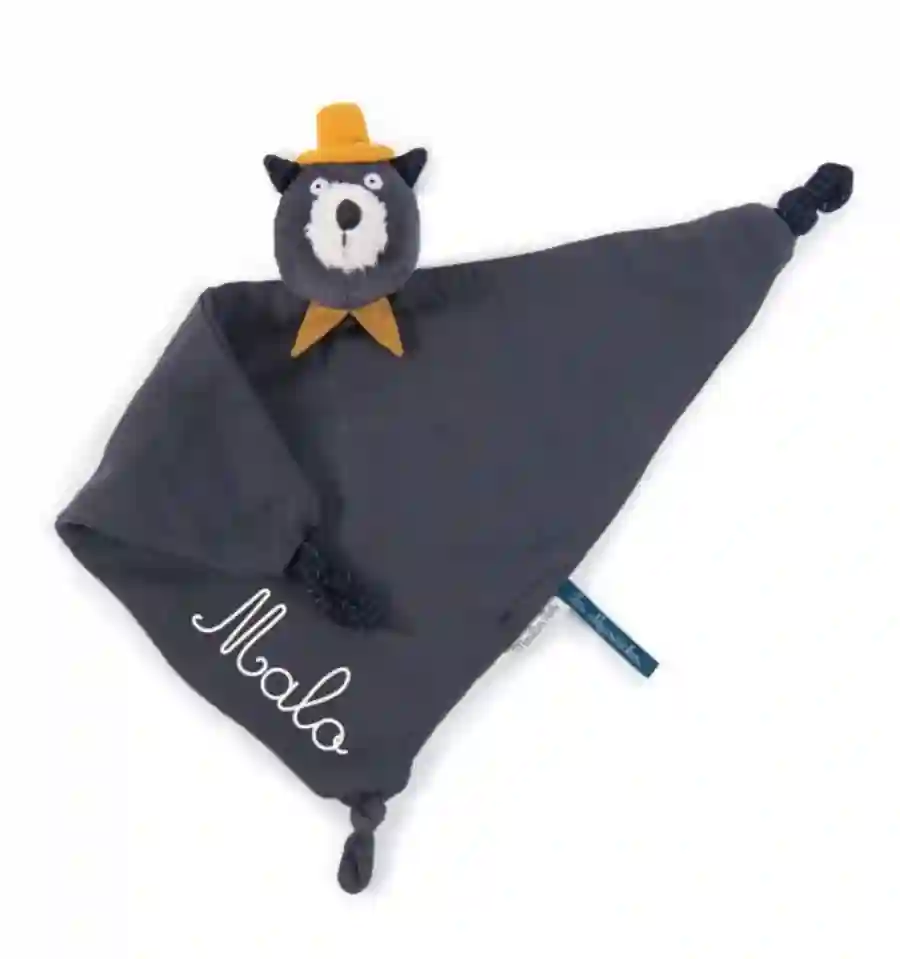 Moulin Roty - Doudou mantita gato gris oscuro - Les Moustaches