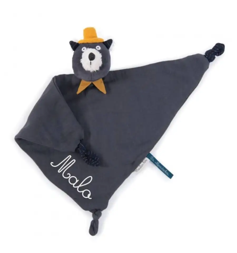 Moulin Roty - Doudou mantita gato gris oscuro - Les Moustaches