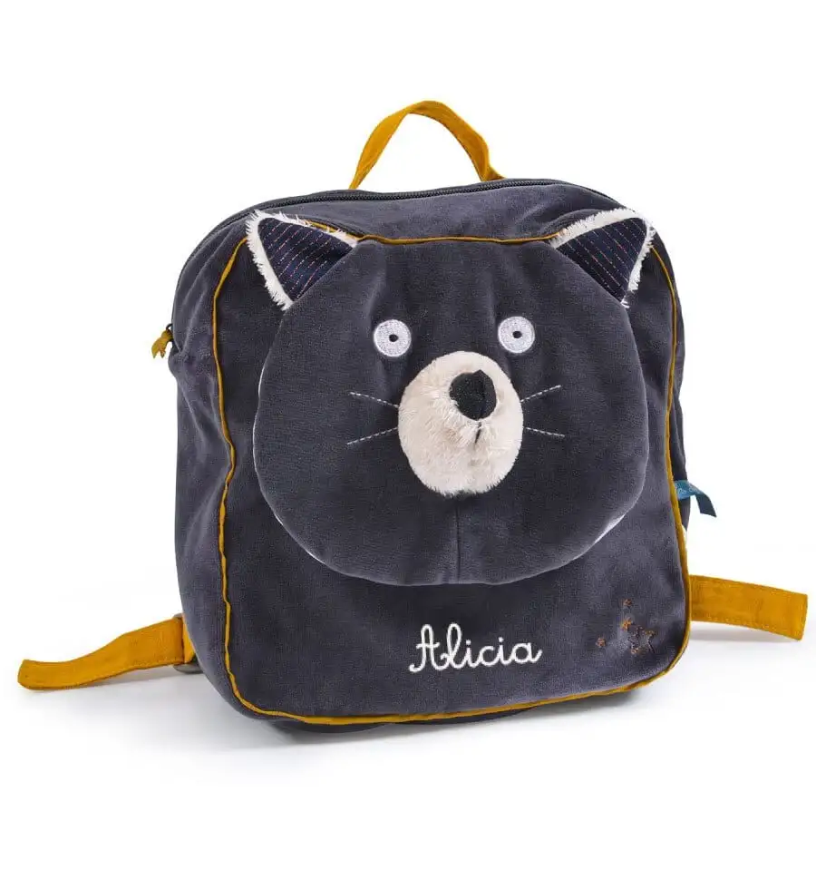 Moulin Roty - Mochila gato gris Alphonse - Les Moustaches