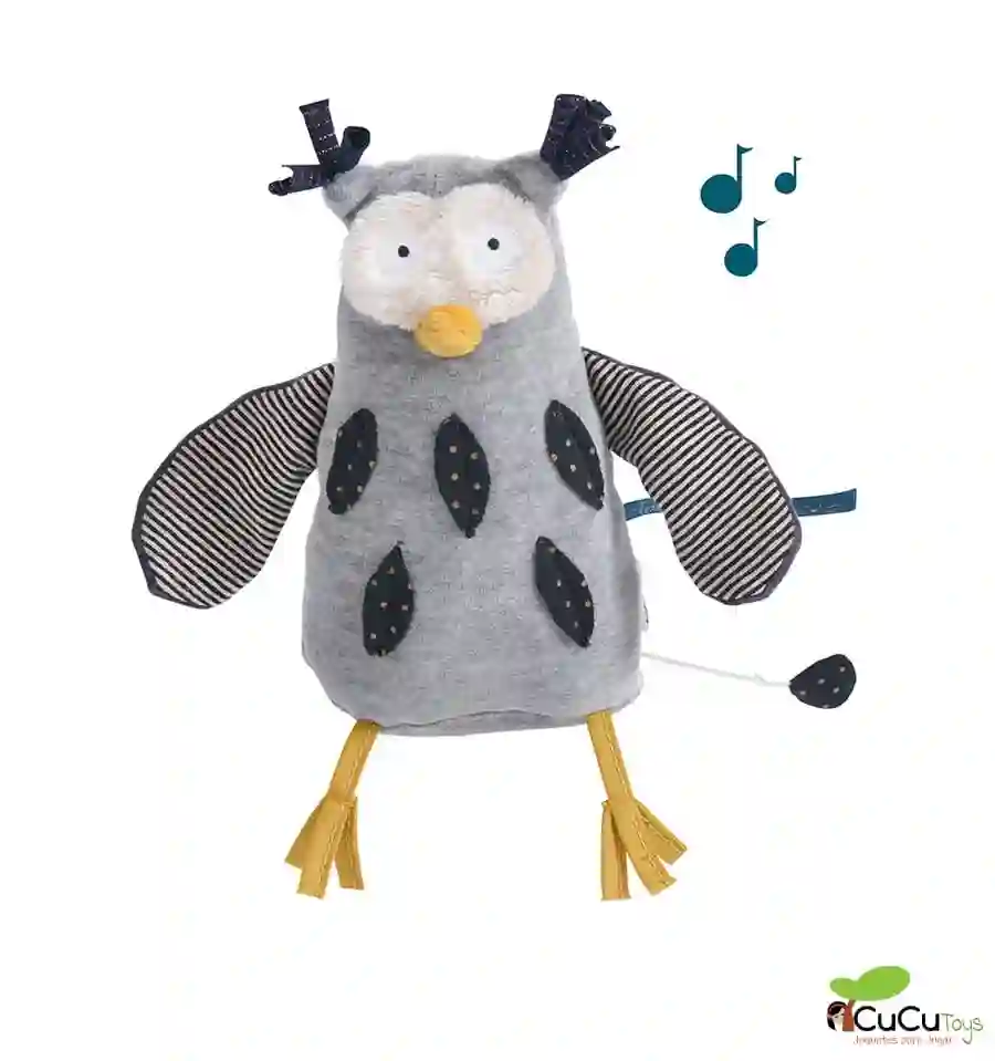 Moulin Roty - Muñeco musical búho - Les Moustaches