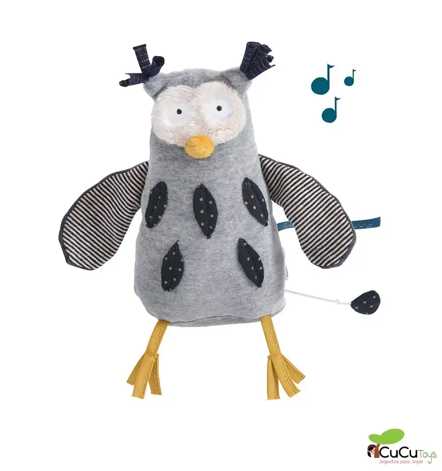 Moulin Roty - Muñeco musical búho - Les Moustaches
