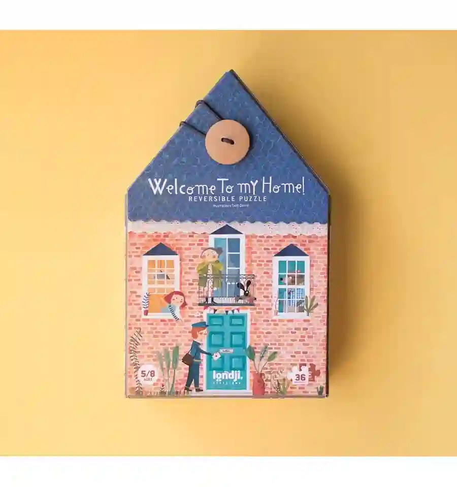 Londji - Welcome to my home, Puzzle reversible de 36 piezas