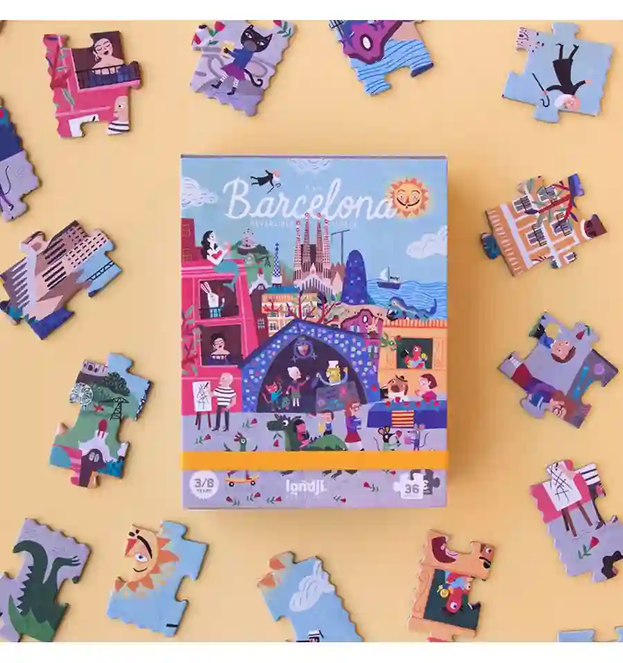Londji - Night & Day in Barcelona, ​​36 -piece reversible puzzle