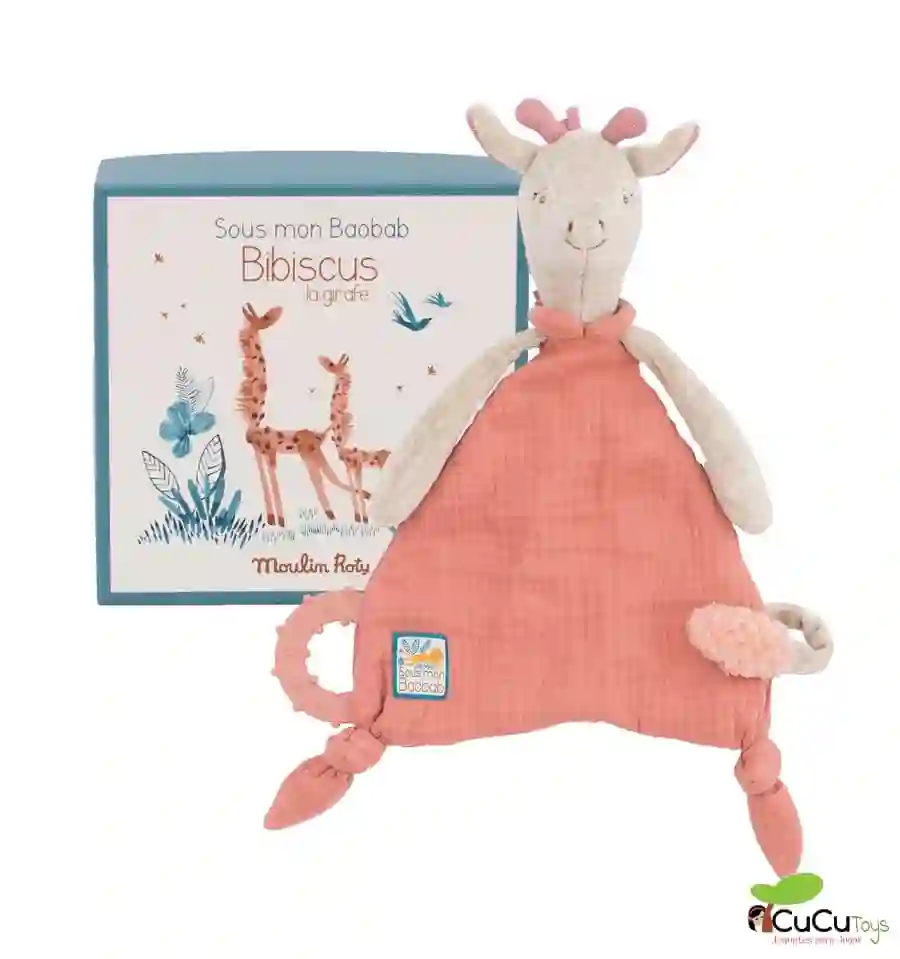 Moulin Roty - Doudou portachupete jirafa - Bajo mi Baobab