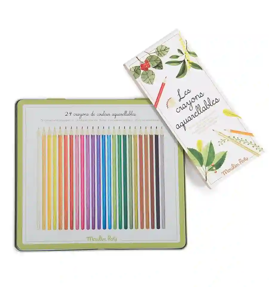 Moulin Roty - Box of 24 Waterable Pencils - The Garden