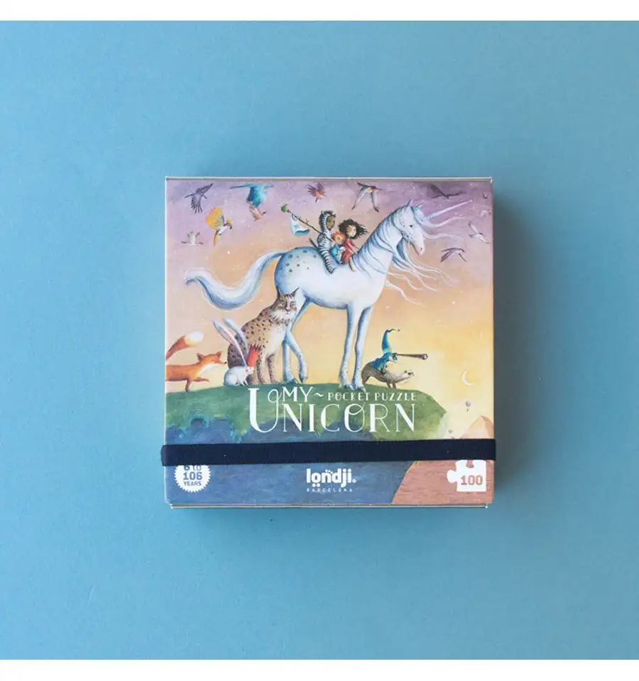 Londji - Pocket My Unicorn, Puzzle brillante de 100 piezas