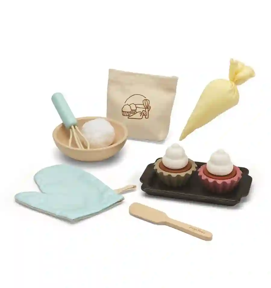 Plantoys - Set de Cupcakes, juguete de madera