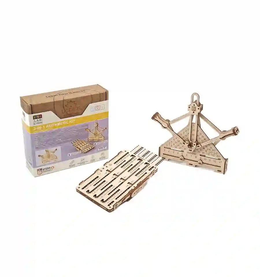 UGears - STEM Lab Set aritmética, kit de madera 3D