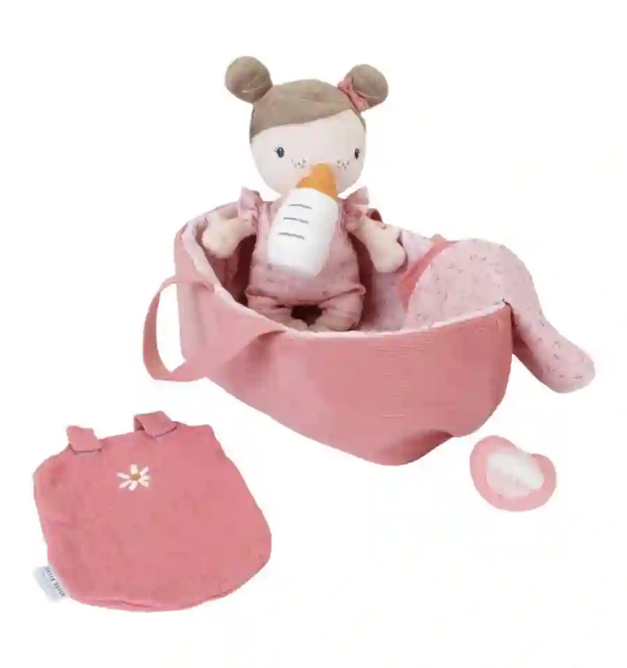 Little Dutch - Bebé Rosa con canastilla