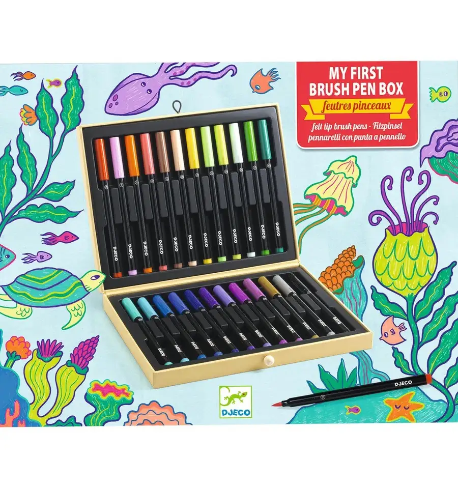 Djeco - Mi primera caja de rotuladores pinceles