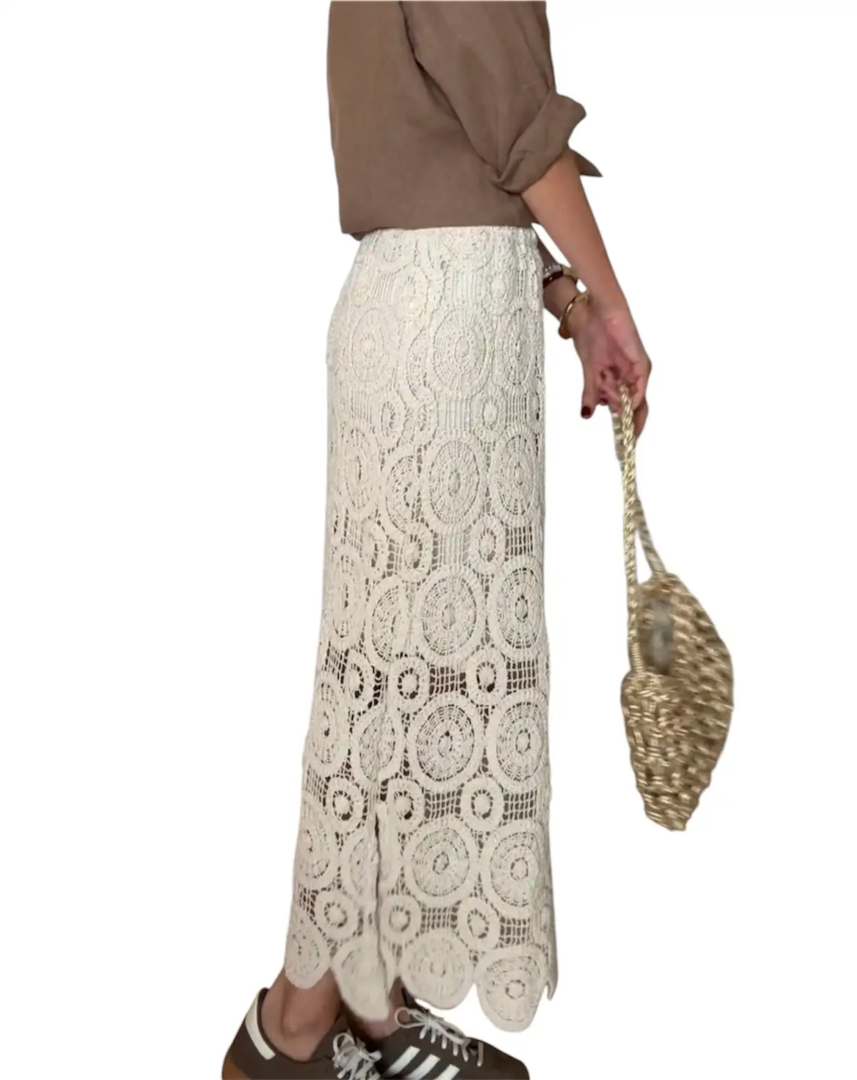 Falda crochet beige - Imagen 3