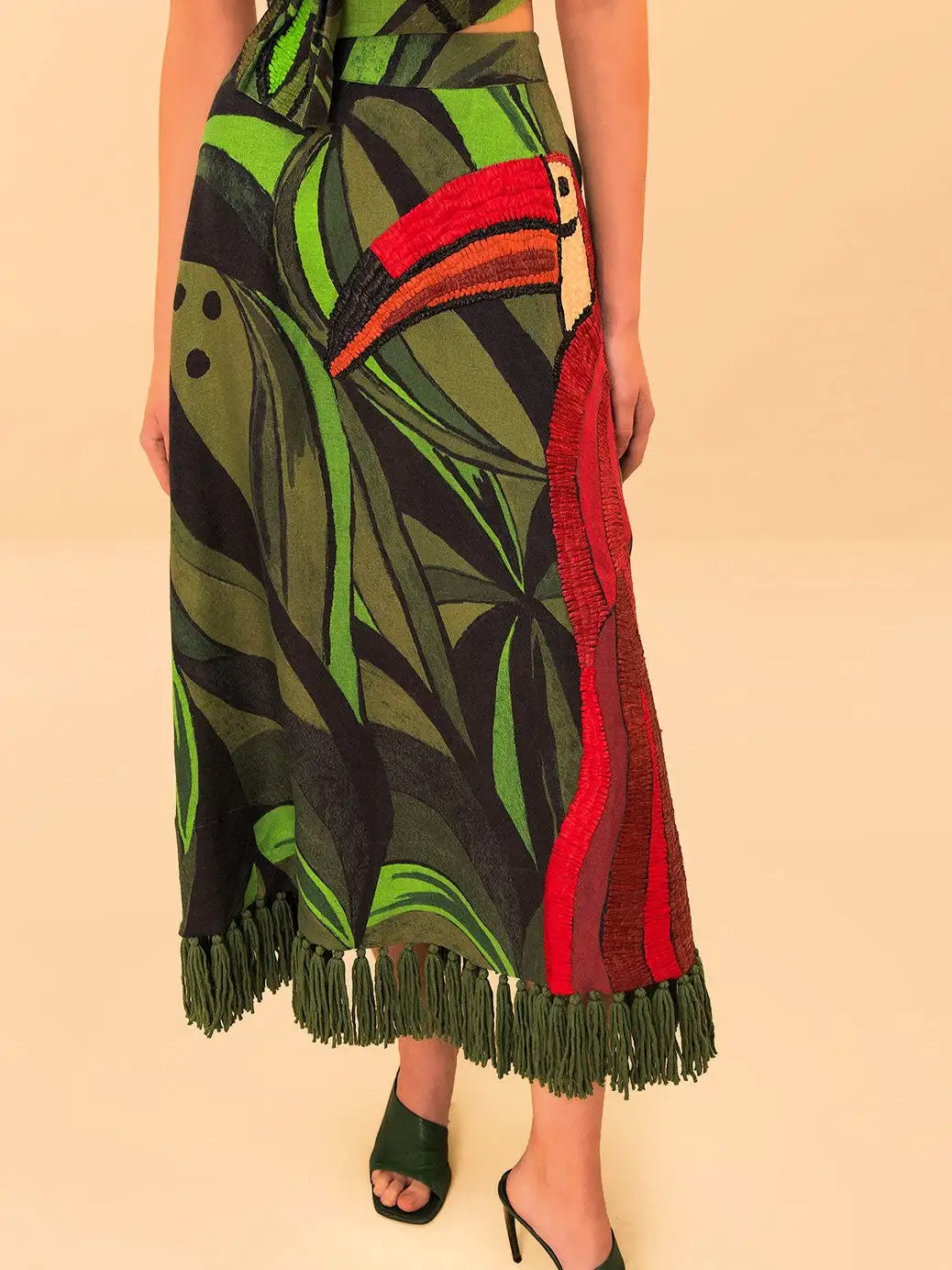 Coconut Tree Flow Embroidered Skirt - Imagen 2