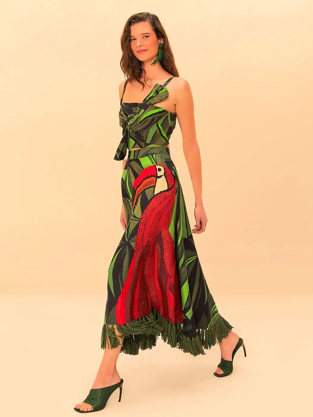 Coconut Tree Flow Embroidered Skirt - Imagen 3