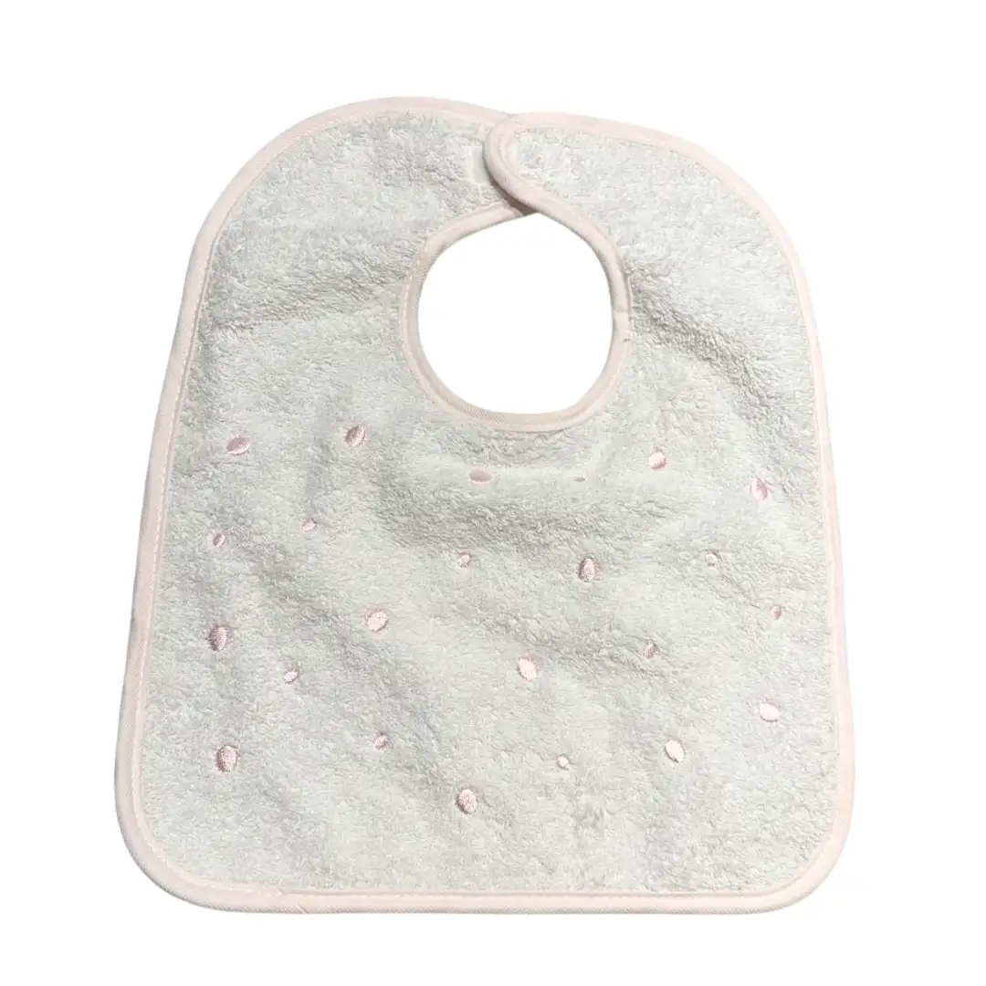 Babero Velcro Topos Rosa