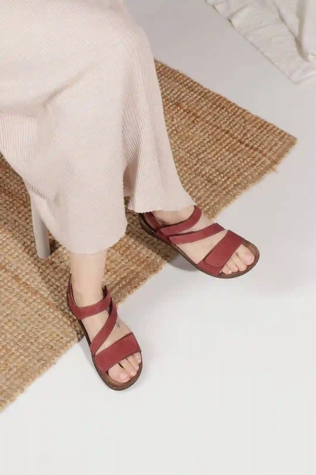 Burgundy Sandals Walk and Fly
