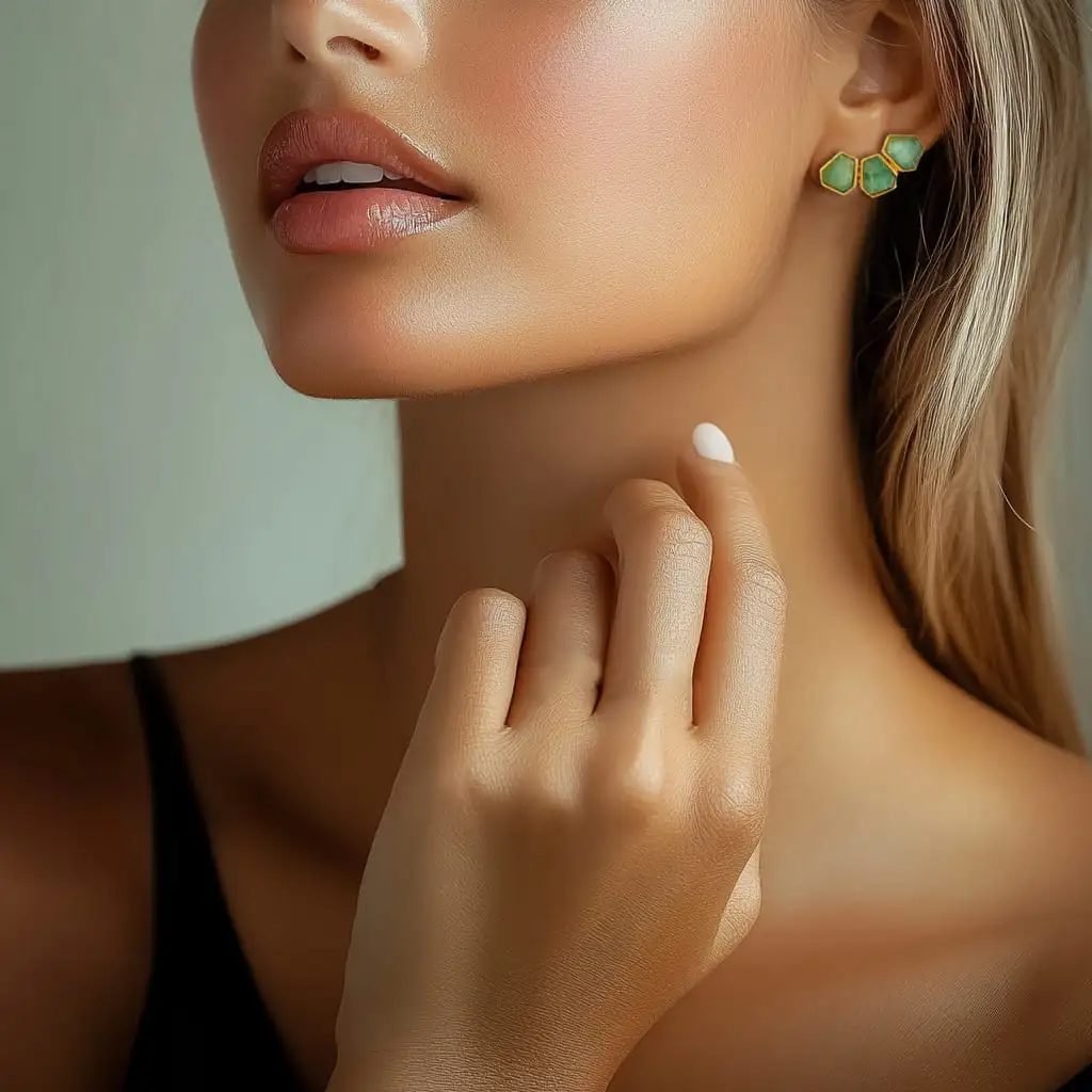 Samir Amazonita golden earrings - Image 2