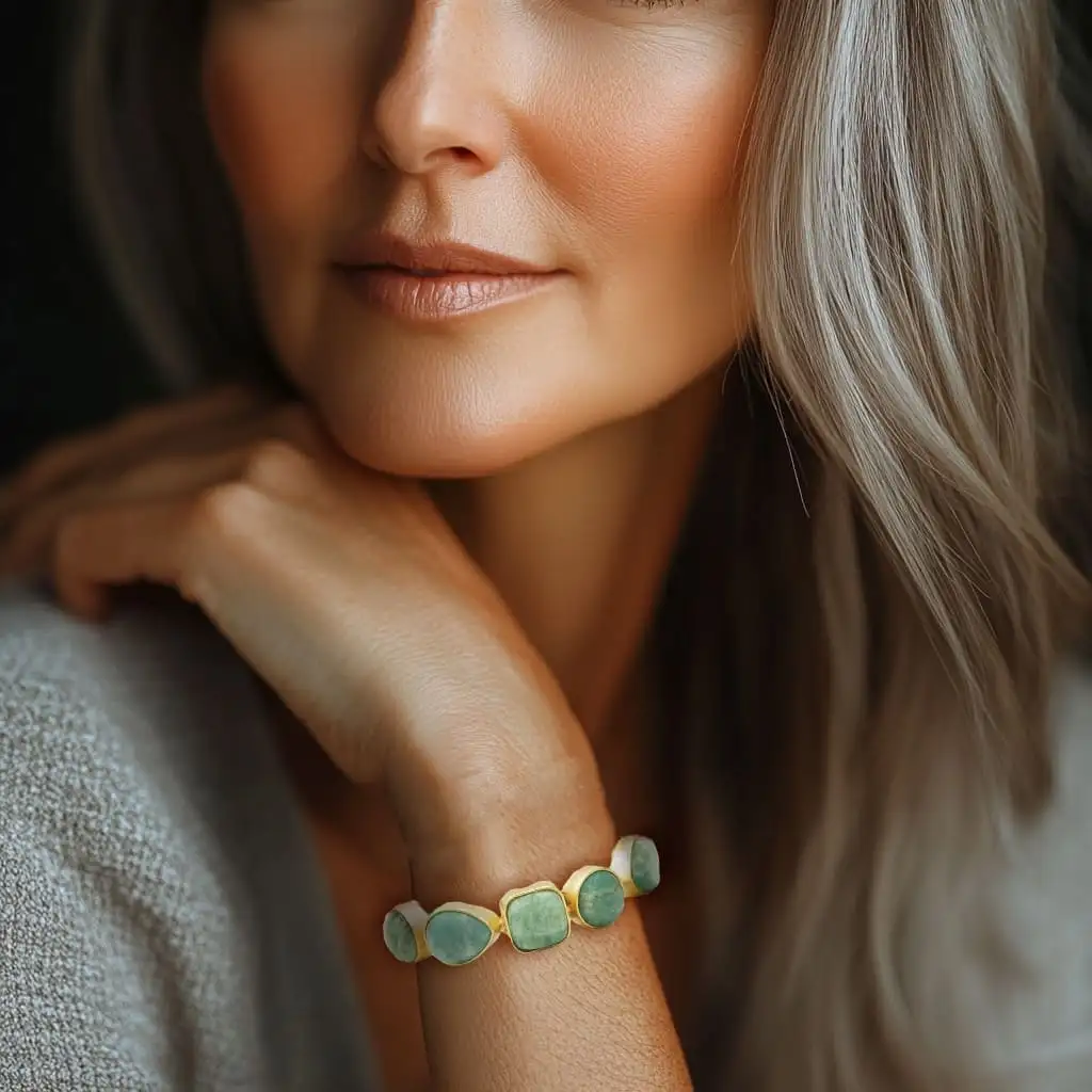 Brazalete Dorado Stunning Amazonita - Imagen 2