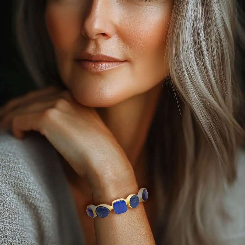 Brazalete Dorado Stunning Lapislazuli - Imagen 2