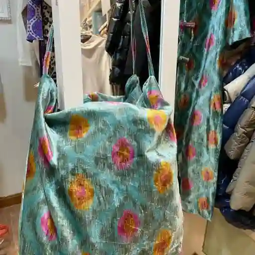 Bolso mega Mercia ikat turquesa