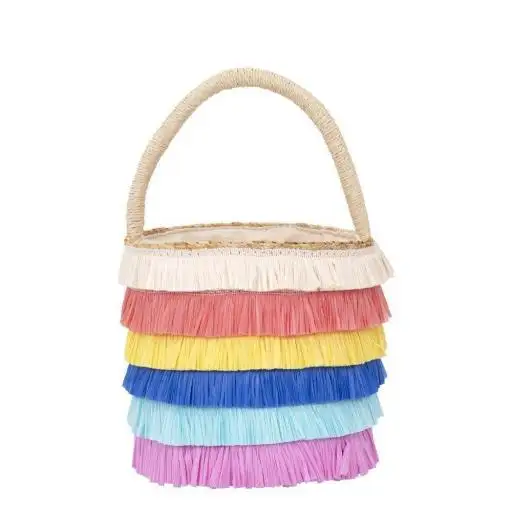 Bolsa de paja tejida