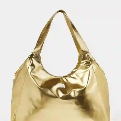 Bolsa shopping logo dorada