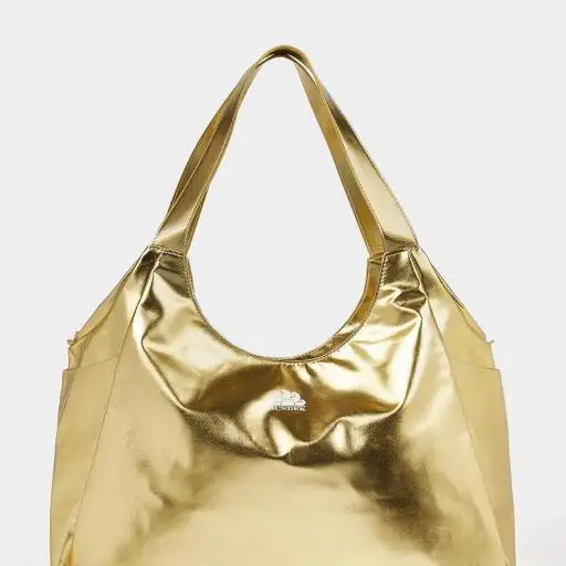 Bolsa shopping logo dorada