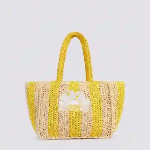 Bolsa de papel tejida con logotipo bordado