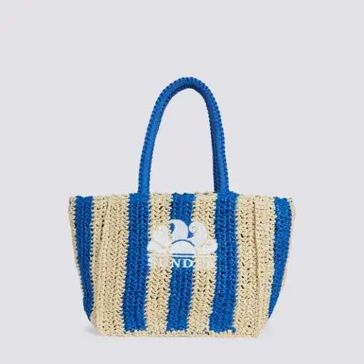 Bolsa de papel tejida con logotipo bordado