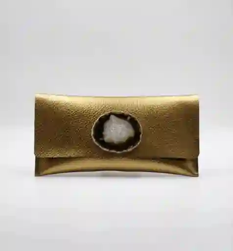 Cartera maxi dorado ágata verde