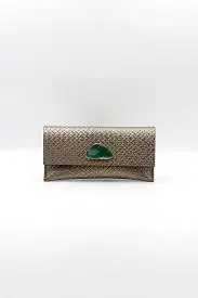 Cartera Mini Trenzado Plomo - Ágata Verde