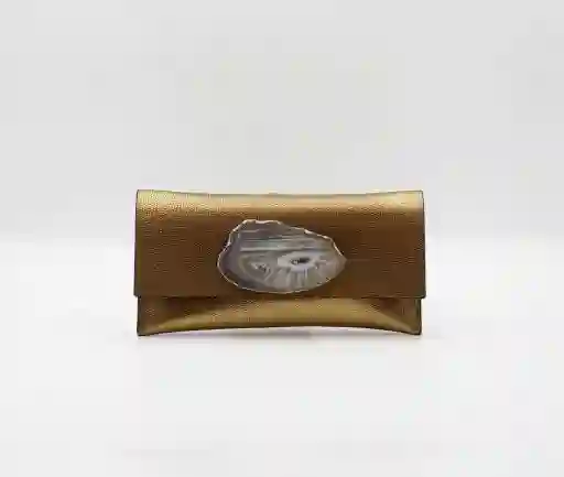 Cartera maxi premium dorado ágata verde