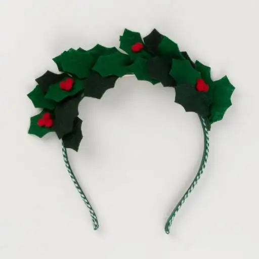 Diadema de acebo de fieltro