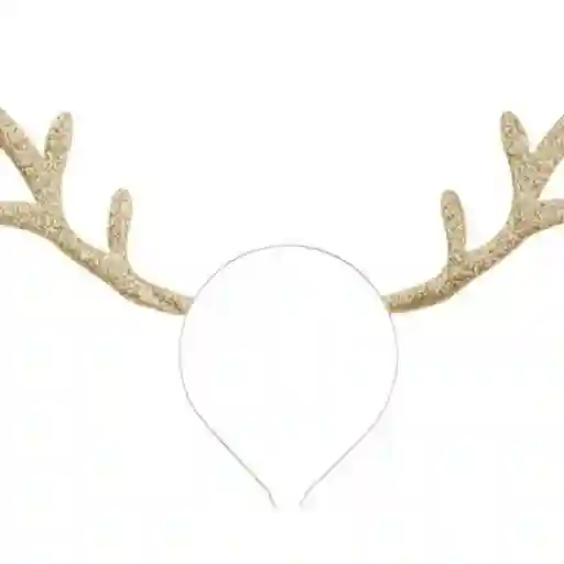Disfraz Diadema reno glitter dorado